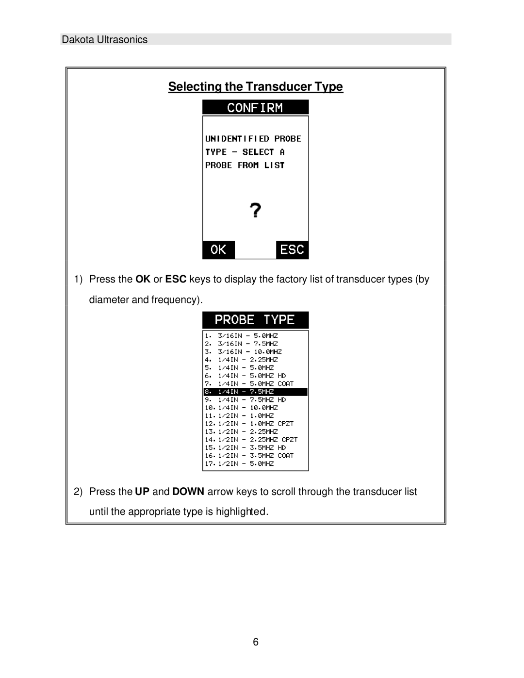 Dakota Digital CMX operation manual Selecting the Transducer Type 