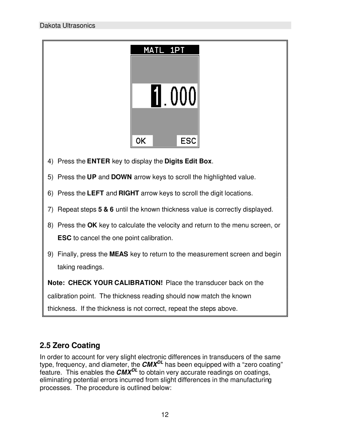 Dakota Digital CMX operation manual Zero Coating 