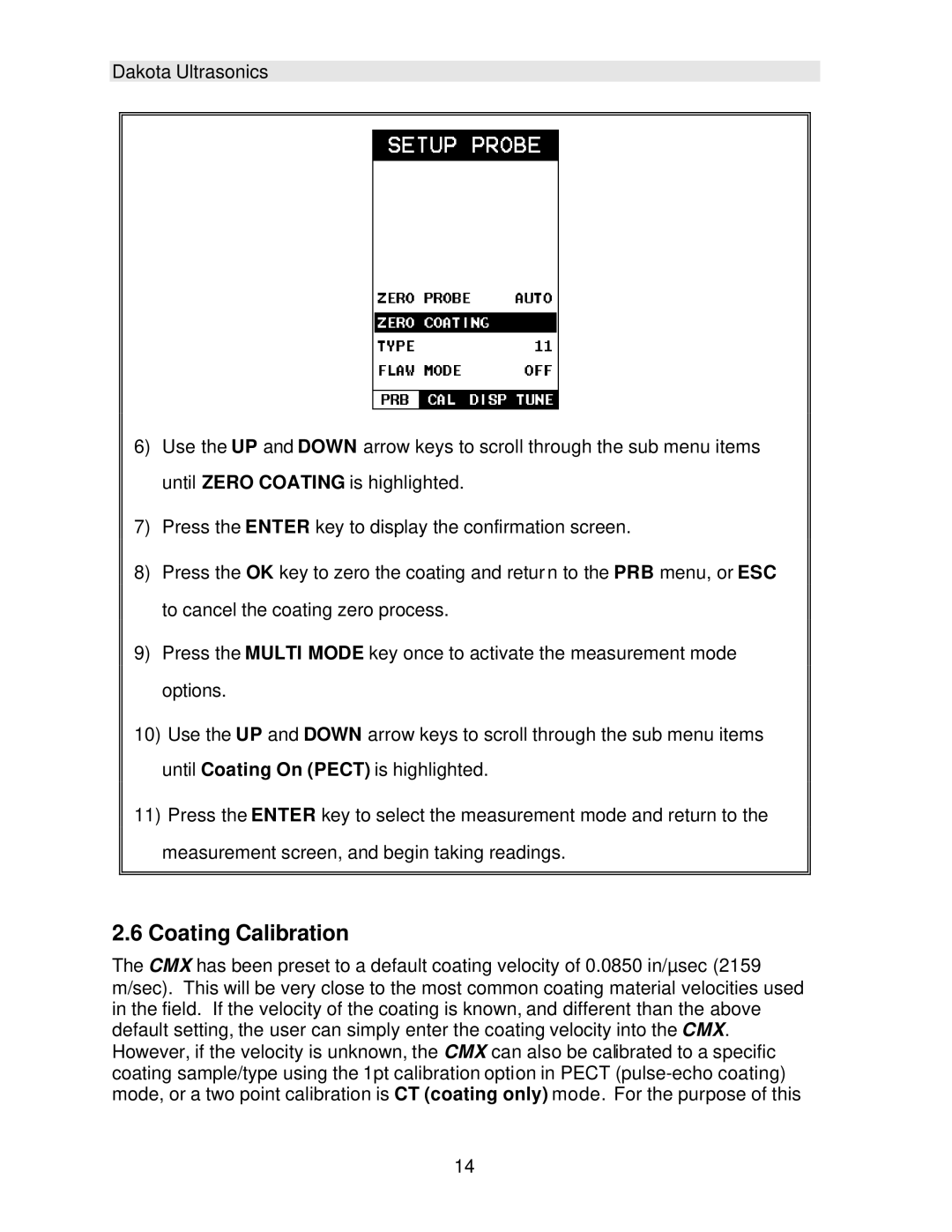 Dakota Digital CMX operation manual Coating Calibration 