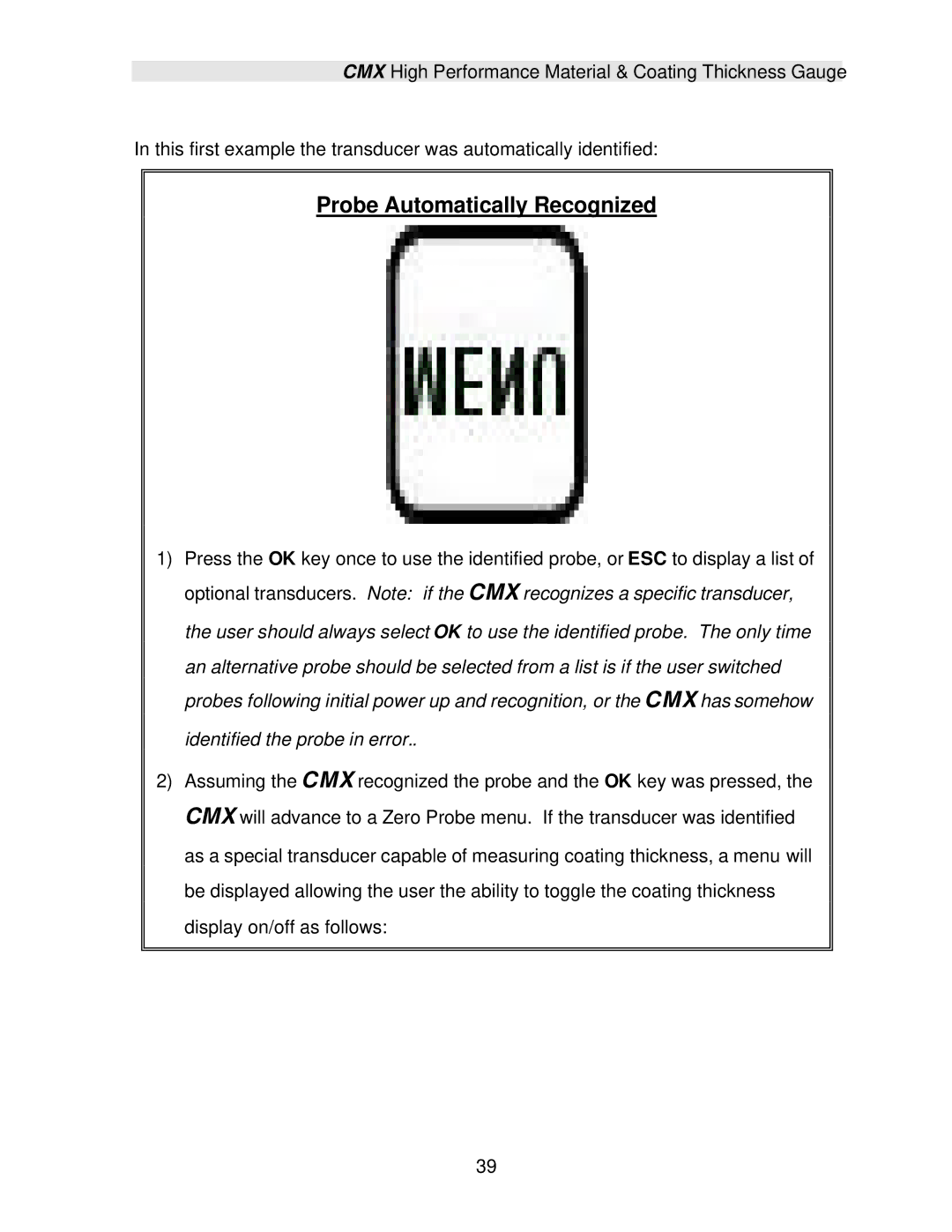 Dakota Digital CMX operation manual Probe Automatically Recognized 