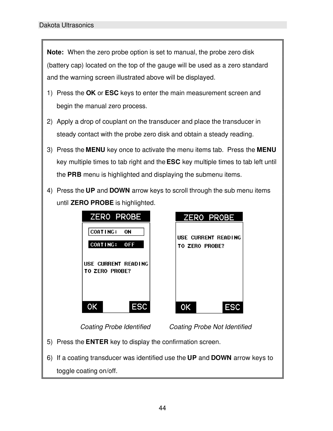 Dakota Digital CMX operation manual Coating Probe Identified Coating Probe Not Identified 