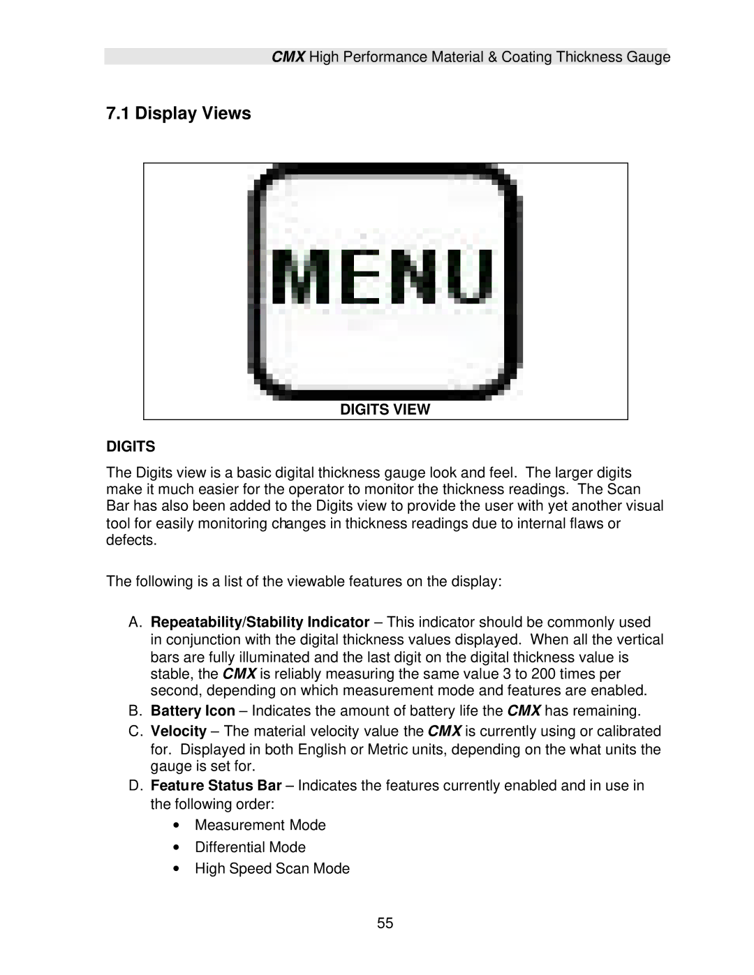 Dakota Digital CMX operation manual Display Views, Digits View 