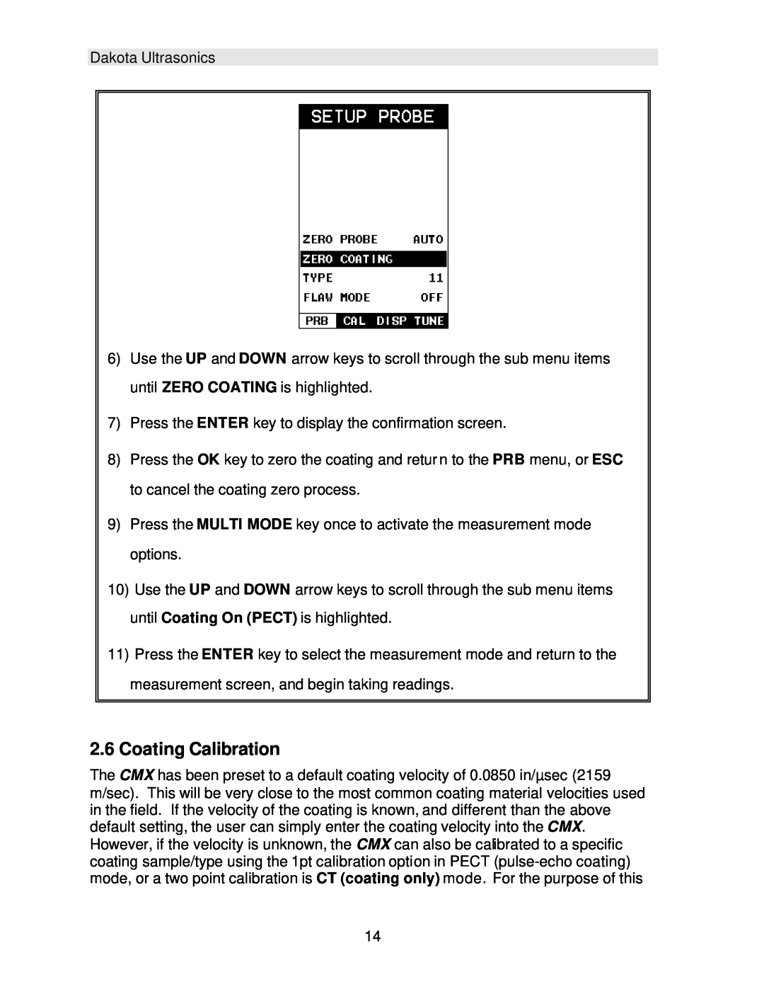 Dakota Digital CMX operation manual Coating Calibration 