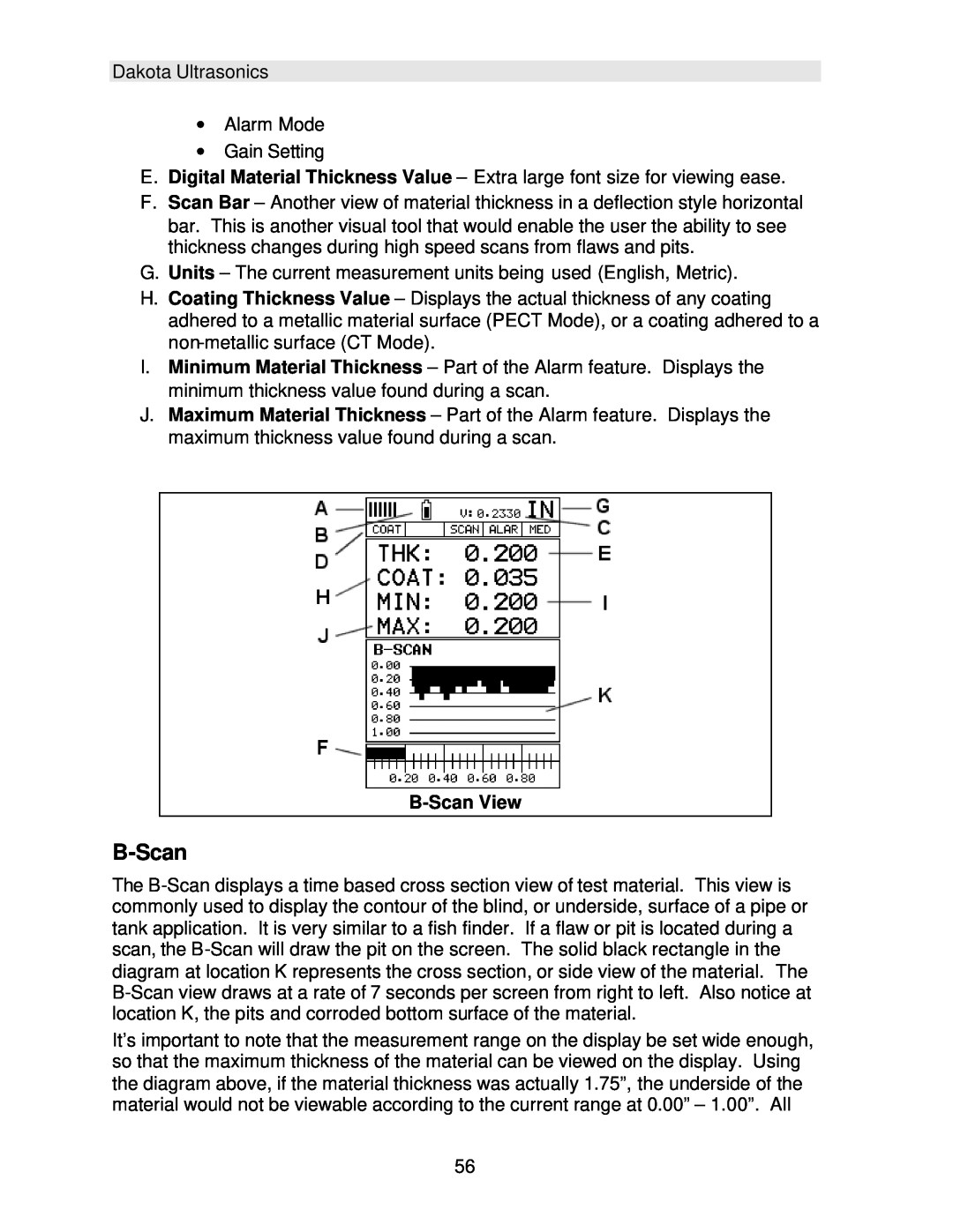 Dakota Digital CMX operation manual B-Scan View 