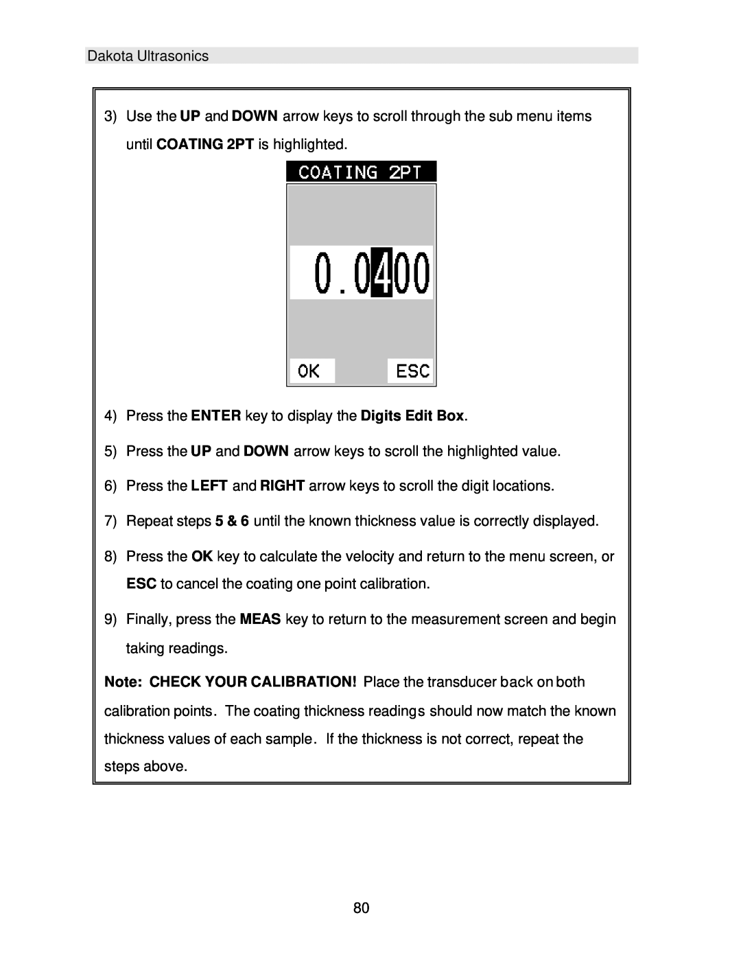 Dakota Digital CMX operation manual Dakota Ultrasonics, Press the ENTER key to display the Digits Edit Box 