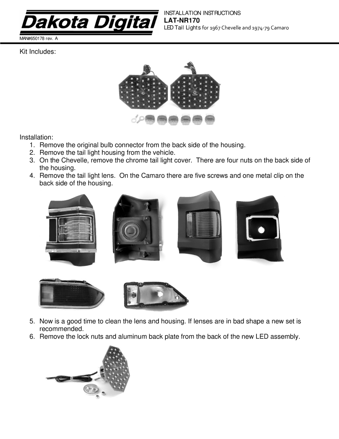 Dakota Digital LAT-NR170 installation instructions 