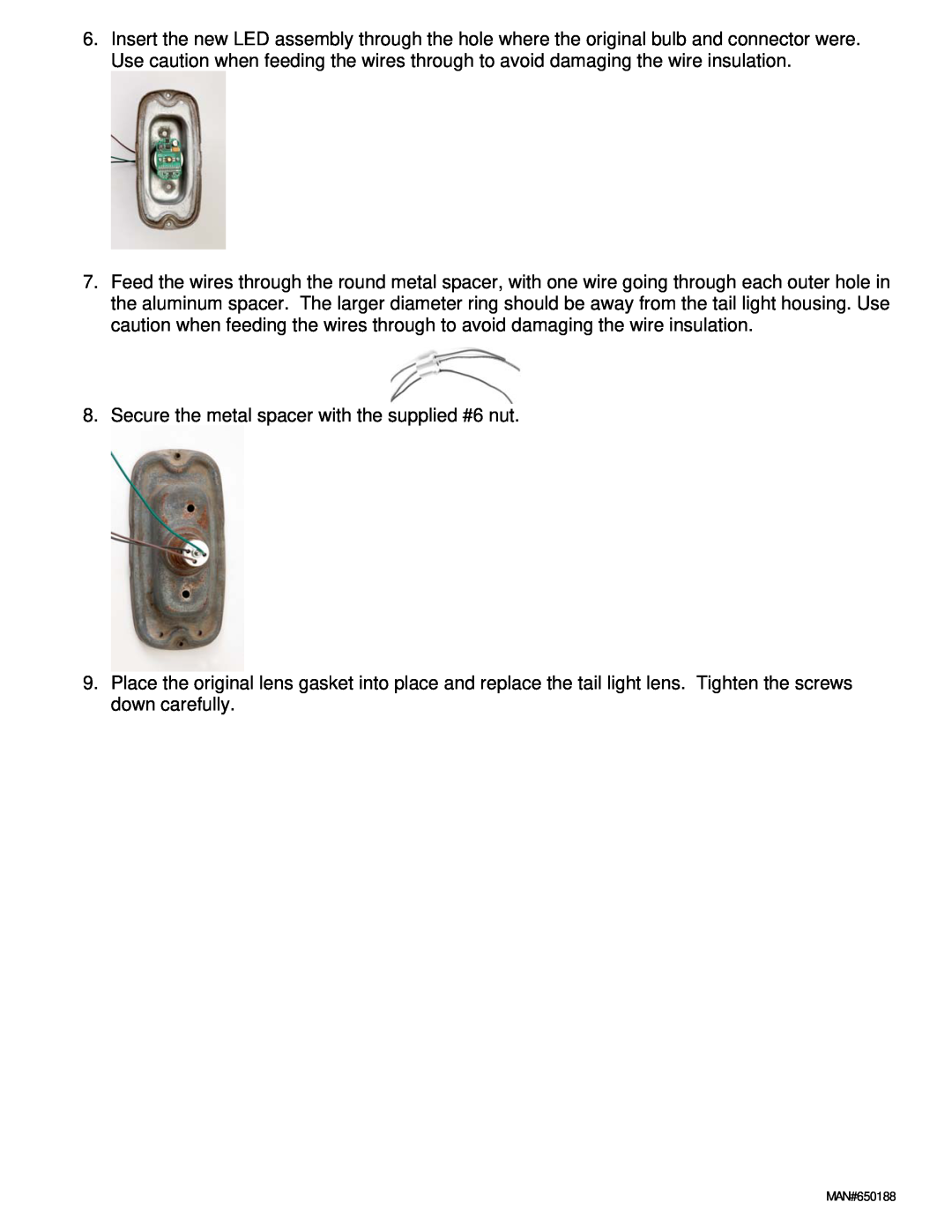Dakota Digital LAT-NR230 installation instructions Secure the metal spacer with the supplied #6 nut 