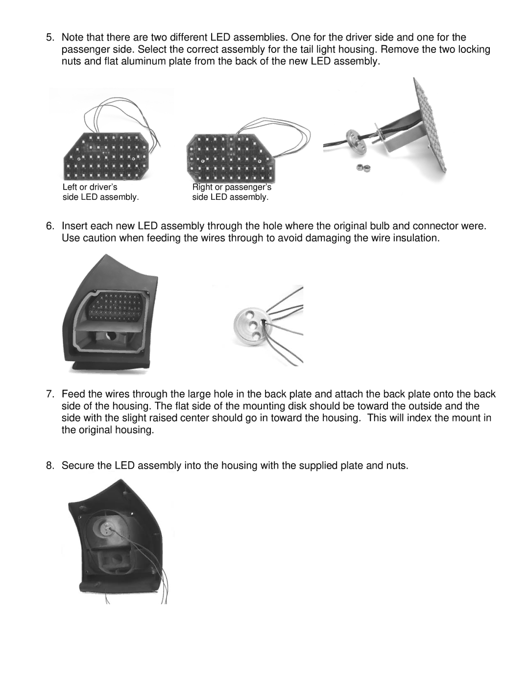 Dakota Digital LAT-NR310 installation instructions Left or driver’s Right or passenger’s Side LED assembly 