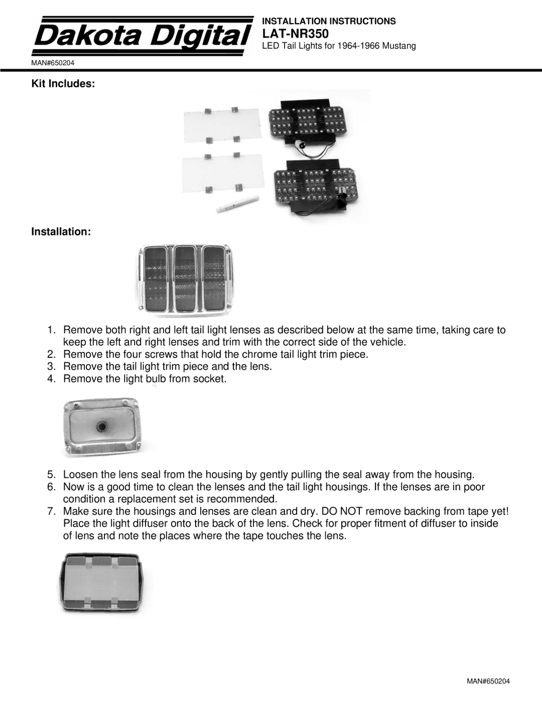 Dakota Digital LAT-NR350 installation instructions Kit Includes Installation 