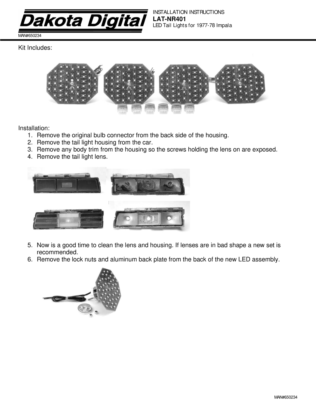 Dakota Digital LAT-NR401 installation instructions 