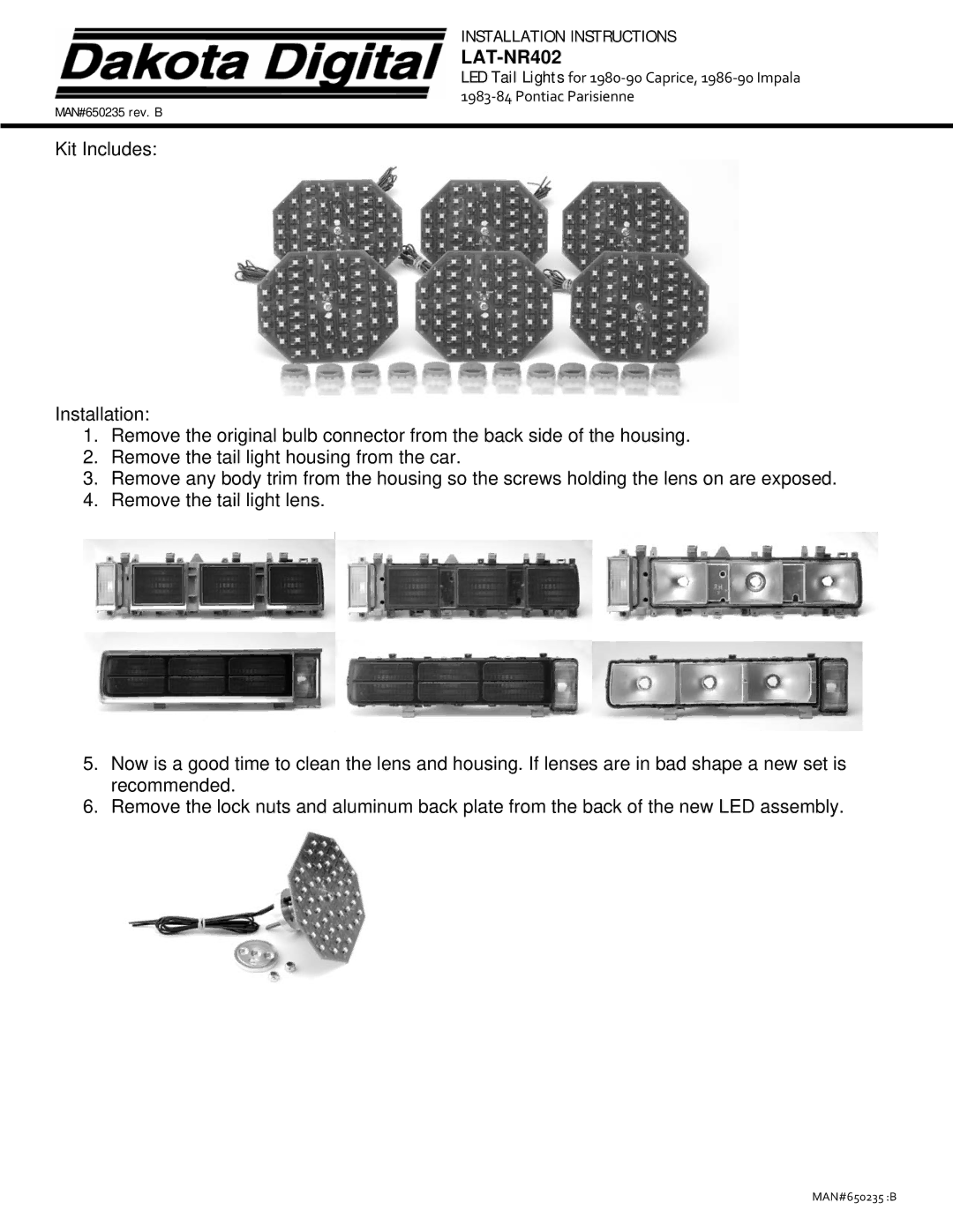 Dakota Digital LAT-NR402 installation instructions 