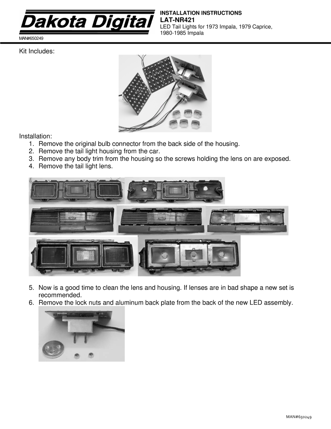 Dakota Digital LAT-NR421 installation instructions 