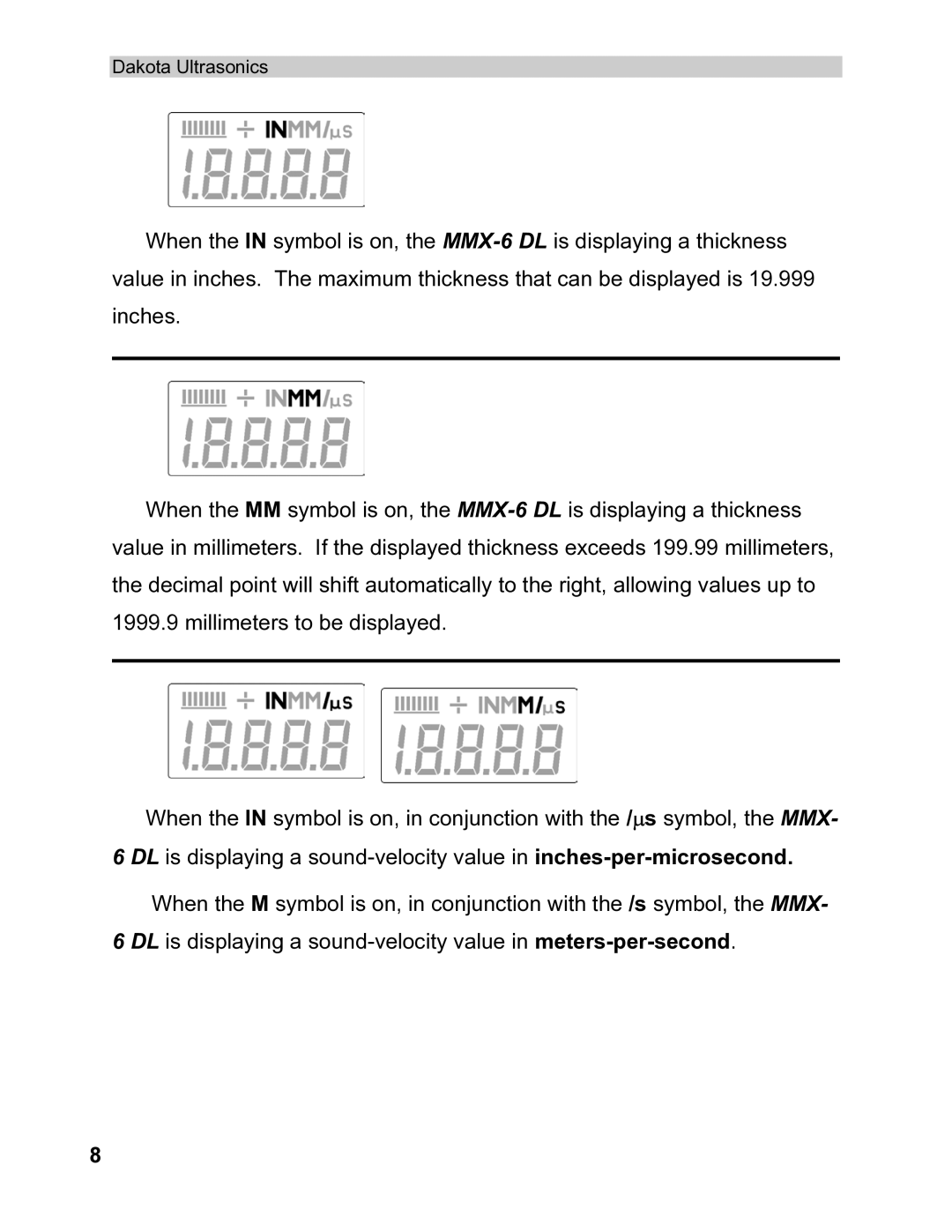 Dakota Digital MMX-6 operation manual Dakota Ultrasonics 