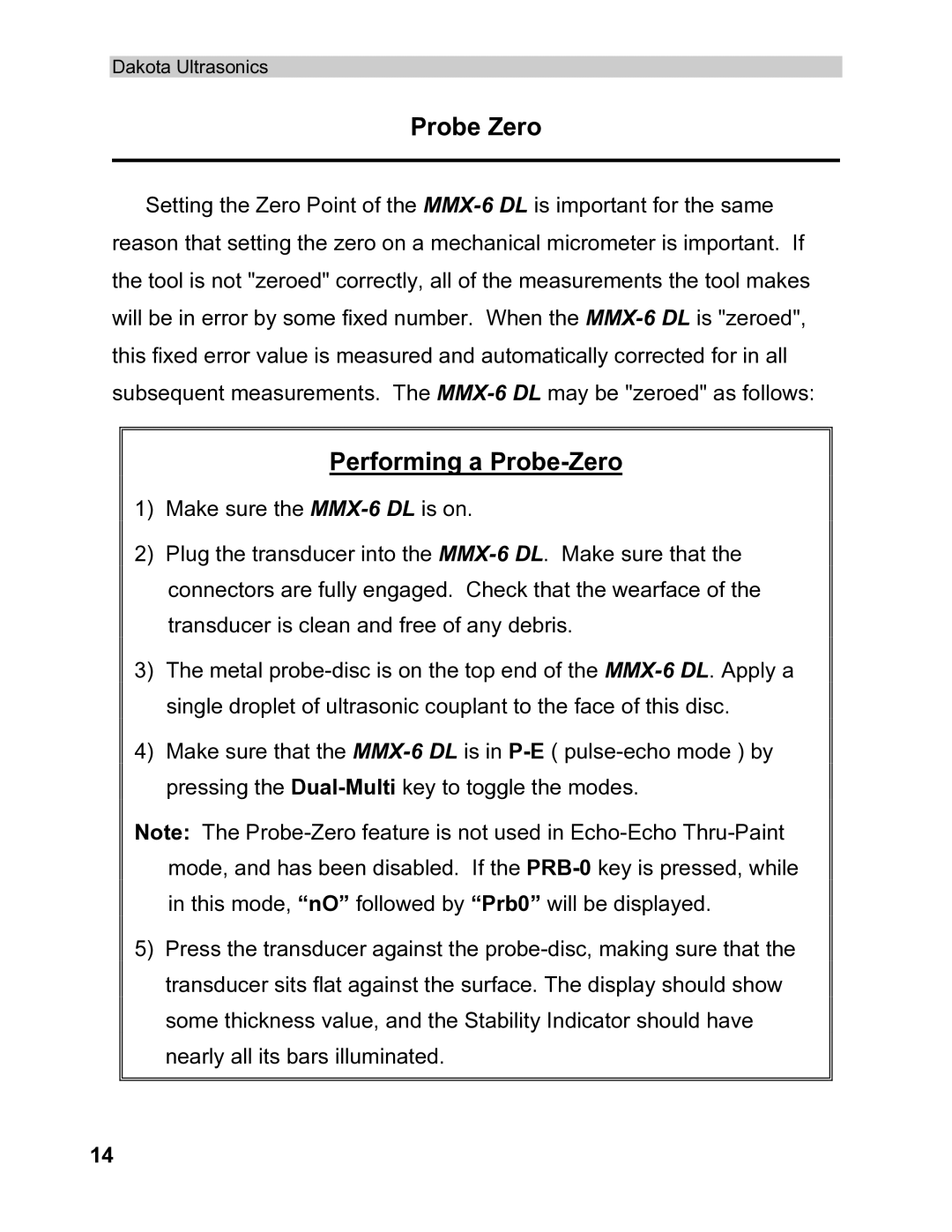 Dakota Digital MMX-6 operation manual Probe Zero, Performing a Probe-Zero 