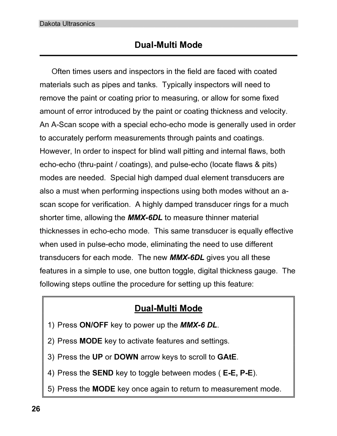 Dakota Digital MMX-6 operation manual Dual-Multi Mode 