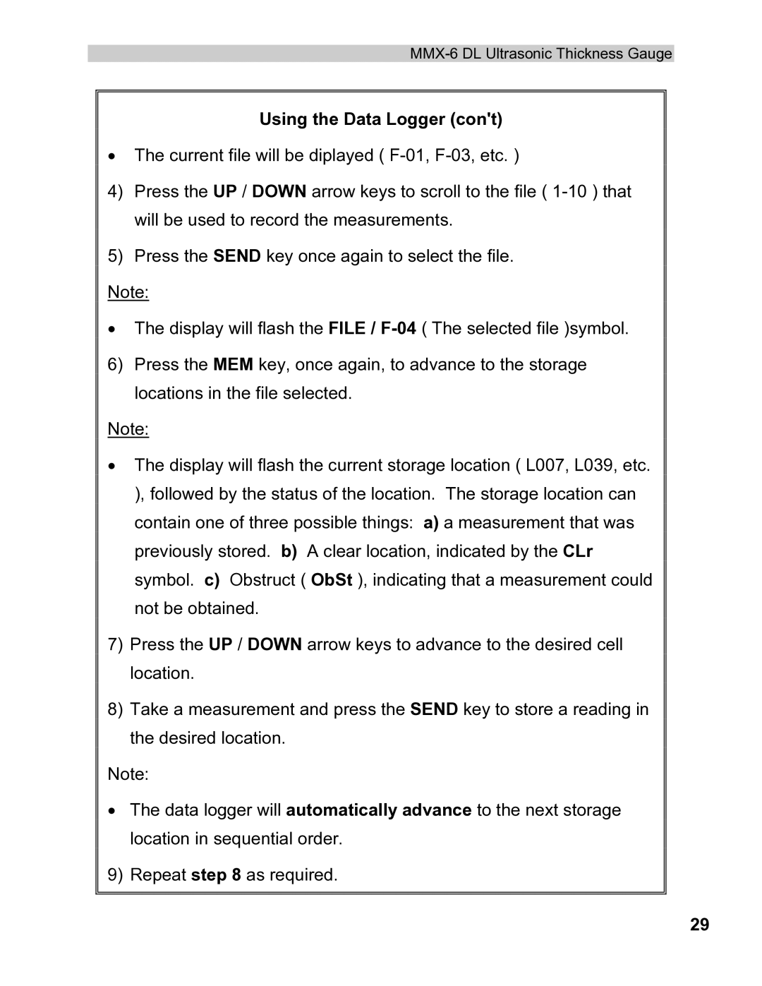 Dakota Digital MMX-6 operation manual Using the Data Logger 