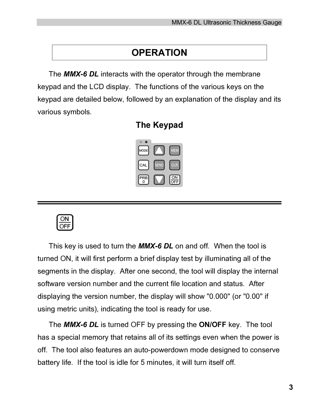 Dakota Digital MMX-6 operation manual Operation, Keypad 