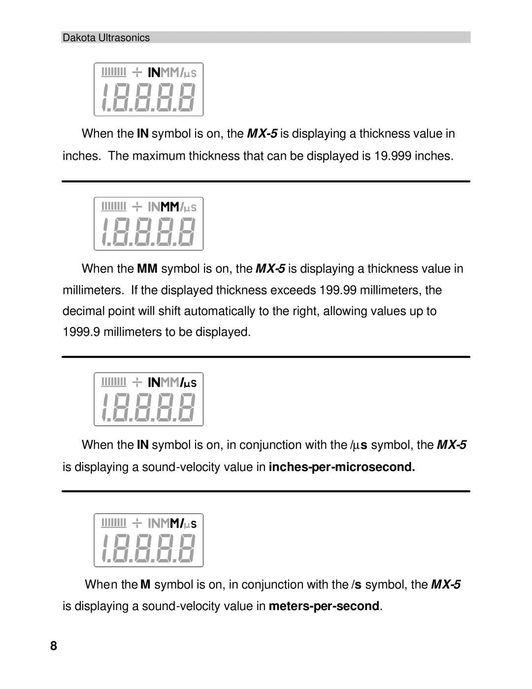 Dakota Digital MX-5 operation manual Dakota Ultrasonics 