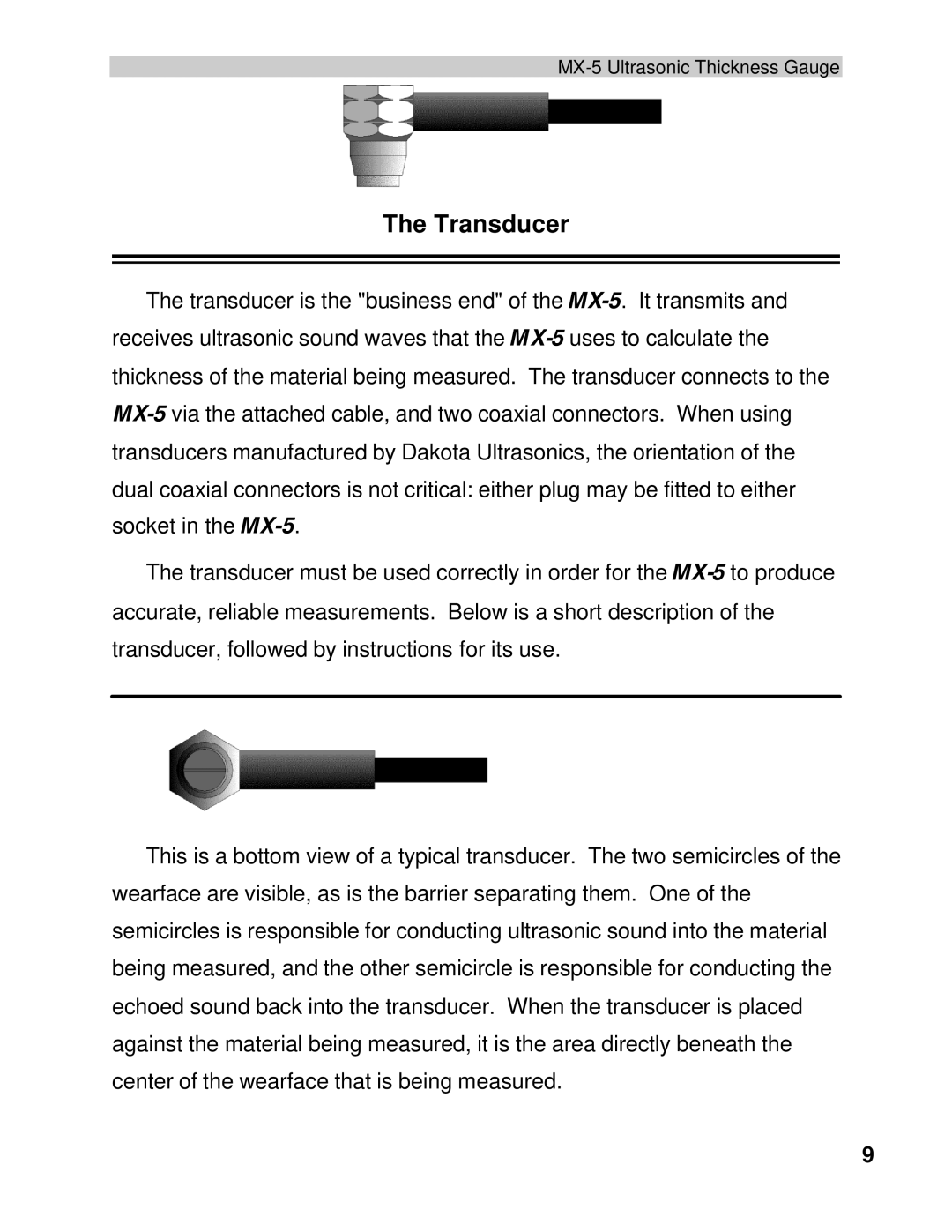 Dakota Digital MX-5 operation manual Transducer 