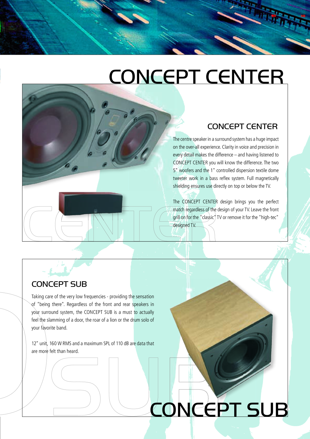 DALI Loudspeakers manual CONCEPT CENTEr, Concept Sub 