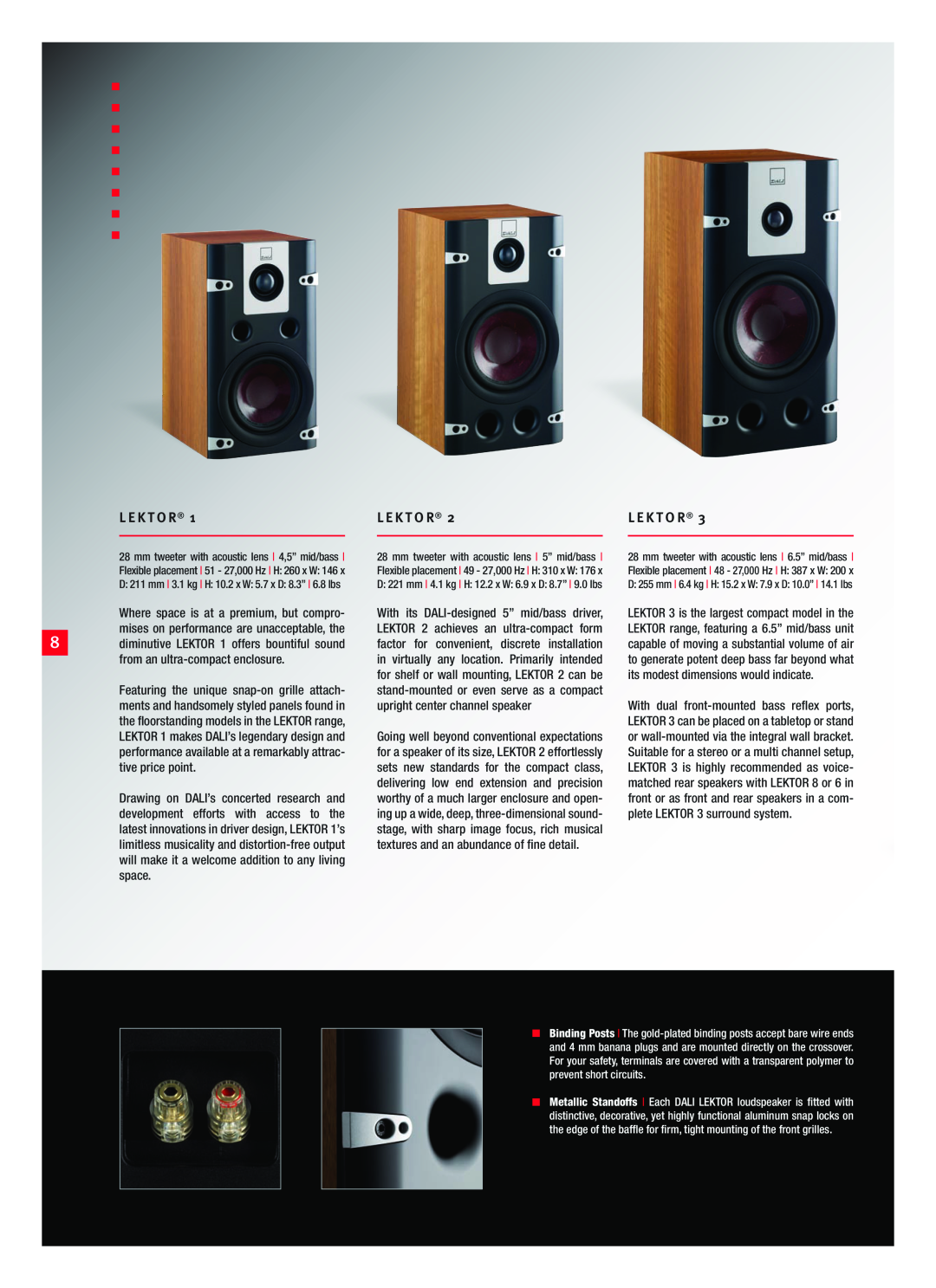 DALI Loudspeakers Lektor manual L E K T O R, mm tweeter with acoustic lens | 5” mid/bass 