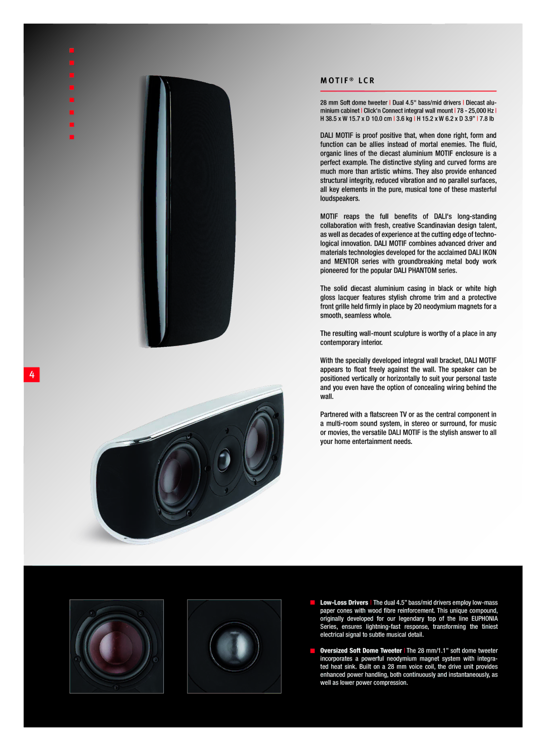 DALI Loudspeakers MOTIF manual T I F L C R 