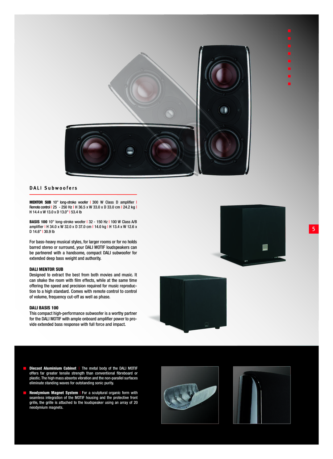 DALI Loudspeakers MOTIF manual L I S u b w o o f e r s 