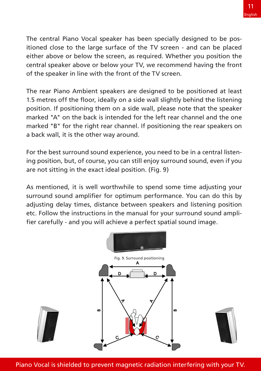 DALI Loudspeakers speakers manual Surround positioning 