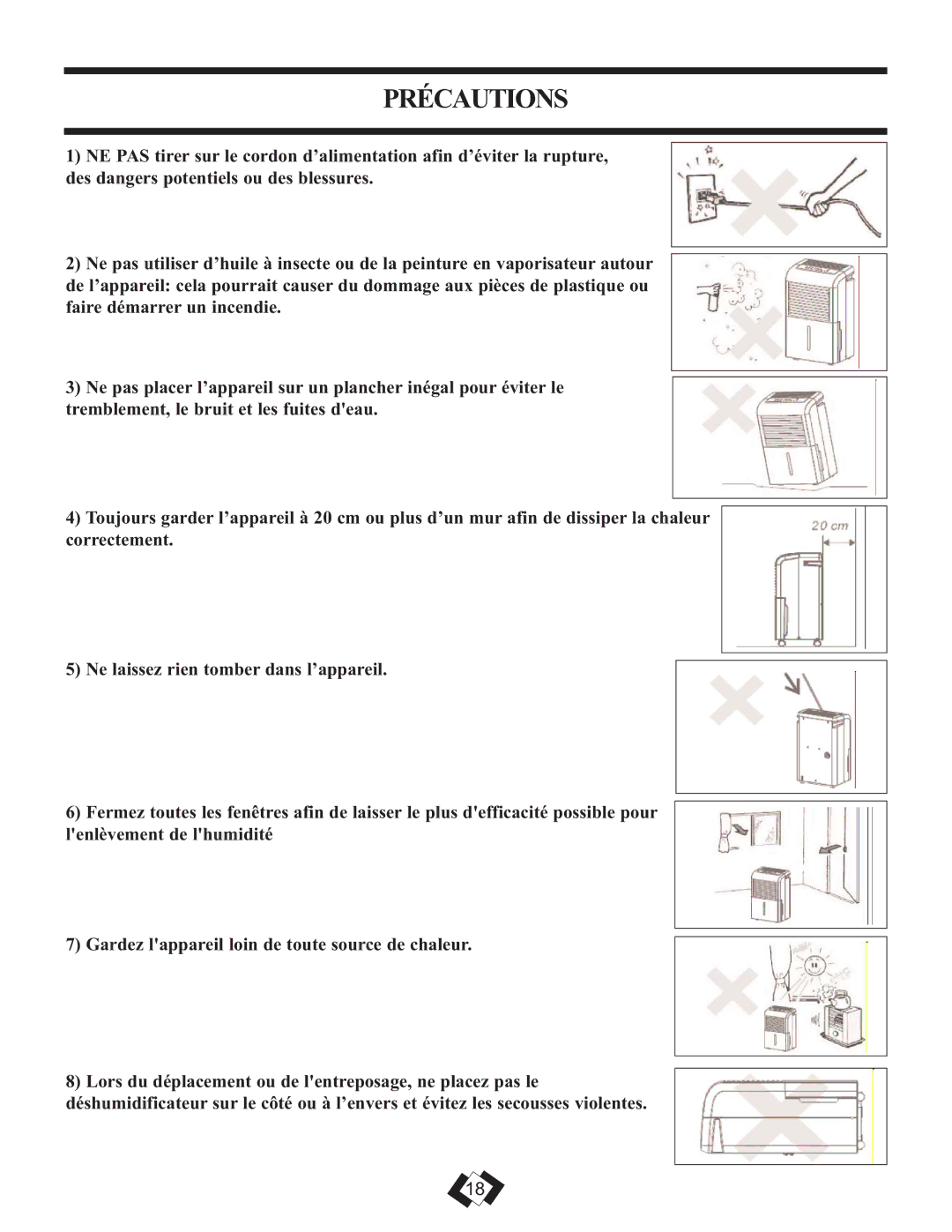 Danby 7009REE, 6009REE operating instructions Précautions 