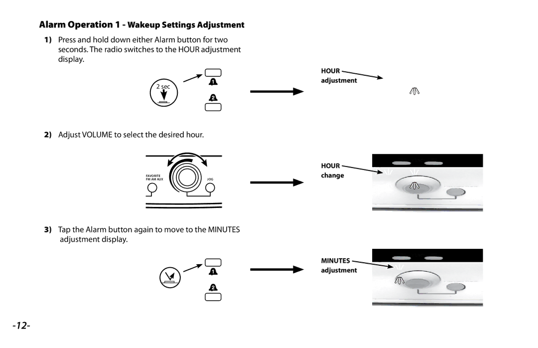 Danby 820HD manual Alarm Operation 1 Wakeup Settings Adjustment 