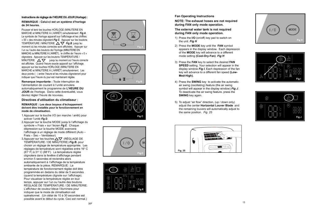 Danby APAC9036 owner manual Directives d’utilisation du climatiseur, Med-High 