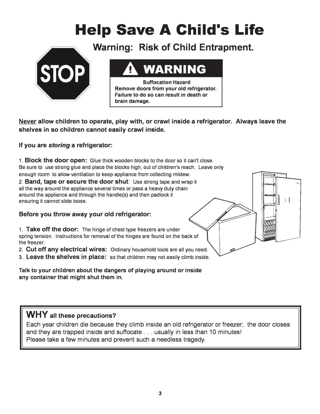 Danby D1866WE manual If you are storing a refrigerator, Band, tape or secure the door shut Use strong tape and wrap it 