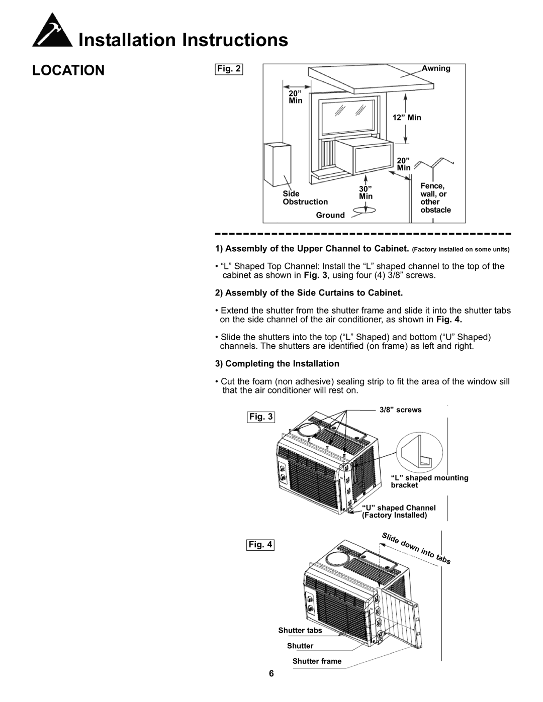 Danby DAC050MB1GB manual Assembly of the Side Curtains to Cabinet, Completing the Installation 