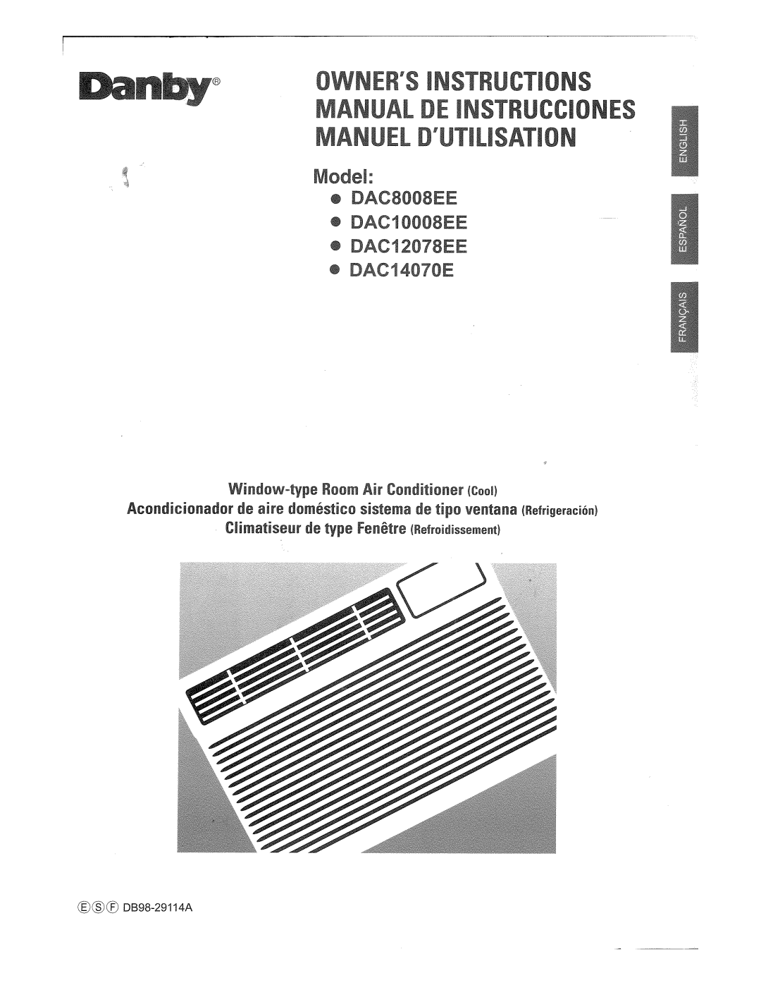 Danby DAC12078EE manual 
