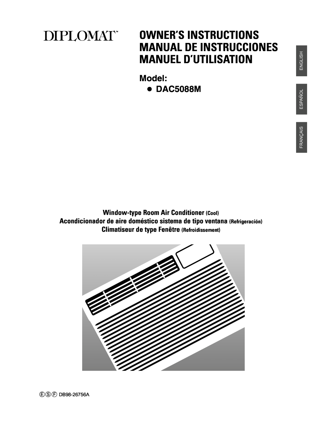 Danby manuel dutilisation Model DAC5088M, E S F DB98-26756A, Window-typeRoom Air Conditioner Cool, Italiano 
