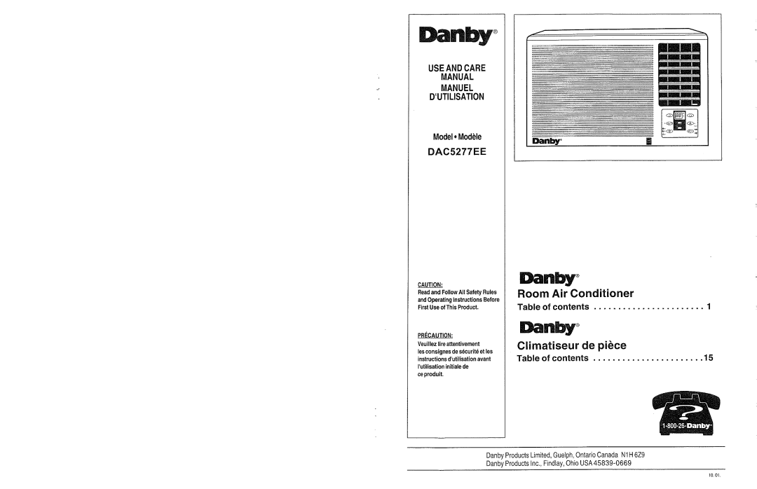 Danby DAC5277EE manual 