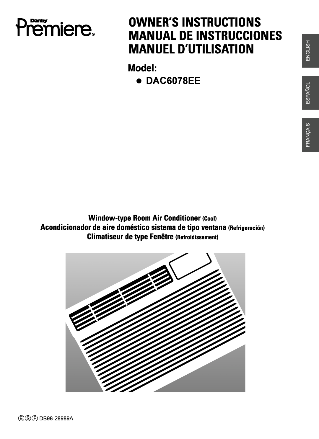 Danby DAC6078EE manual DB98-28989A 