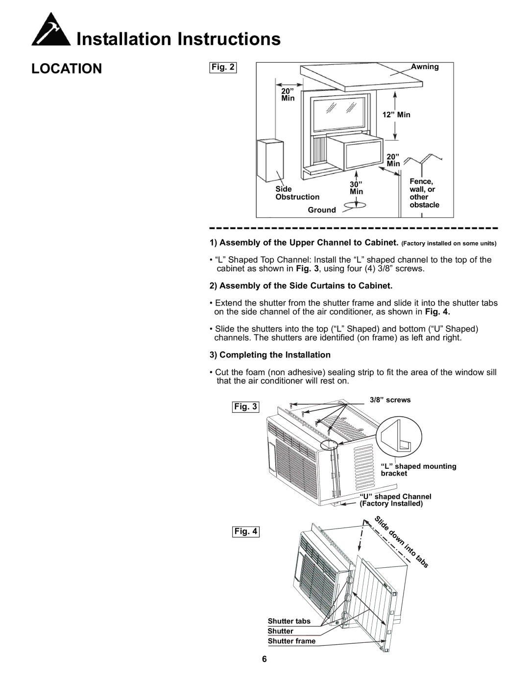 Danby DAC8011E, DAC8010E manual Assembly of the Side Curtains to Cabinet, Completing the Installation 