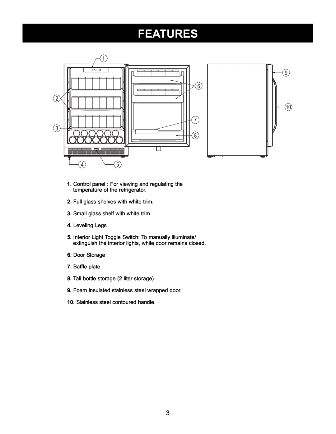 Danby DAR154BLSST manual Features 