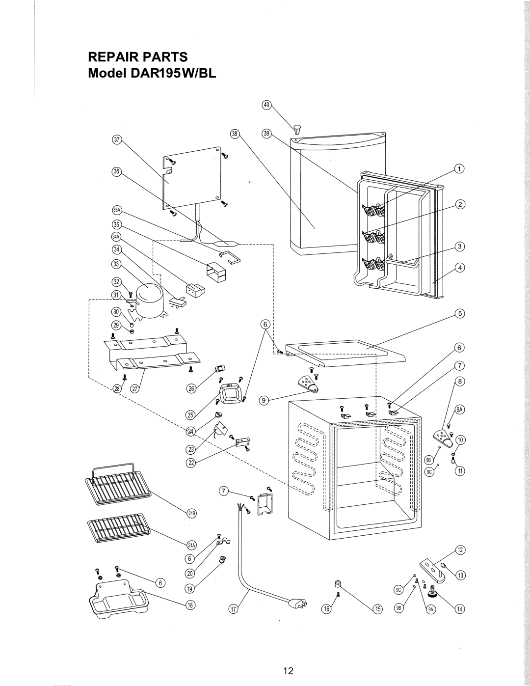 Danby DAR195W, DAR195BL manual 