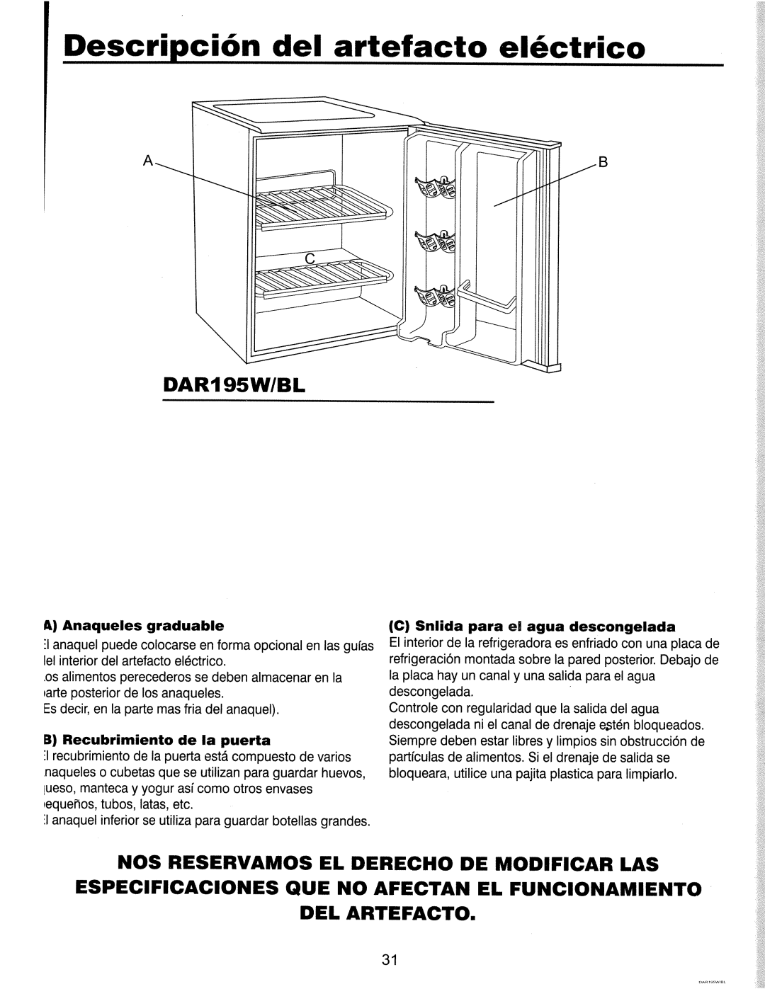 Danby DAR195BL manual 