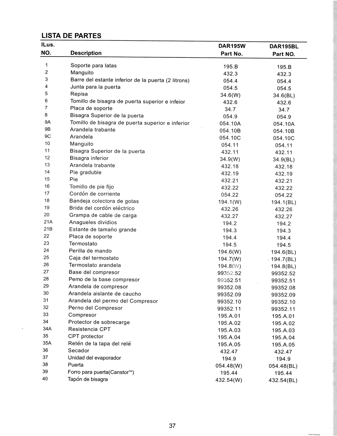 Danby DAR195BL manual 