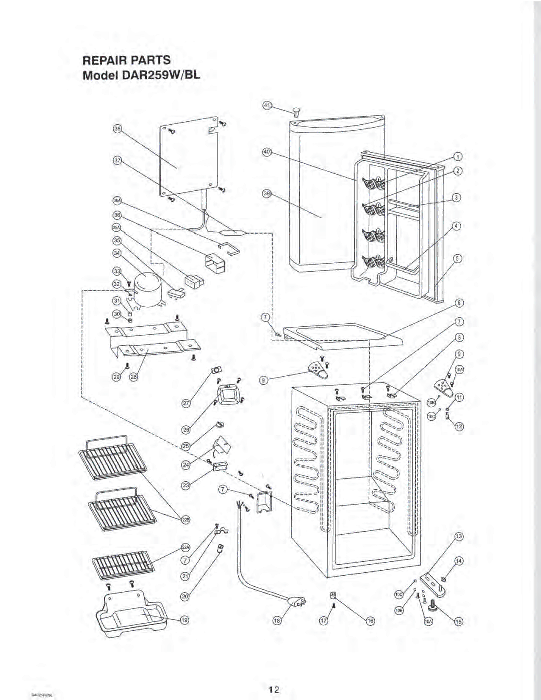 Danby DAR259W, DAR259BL manual 