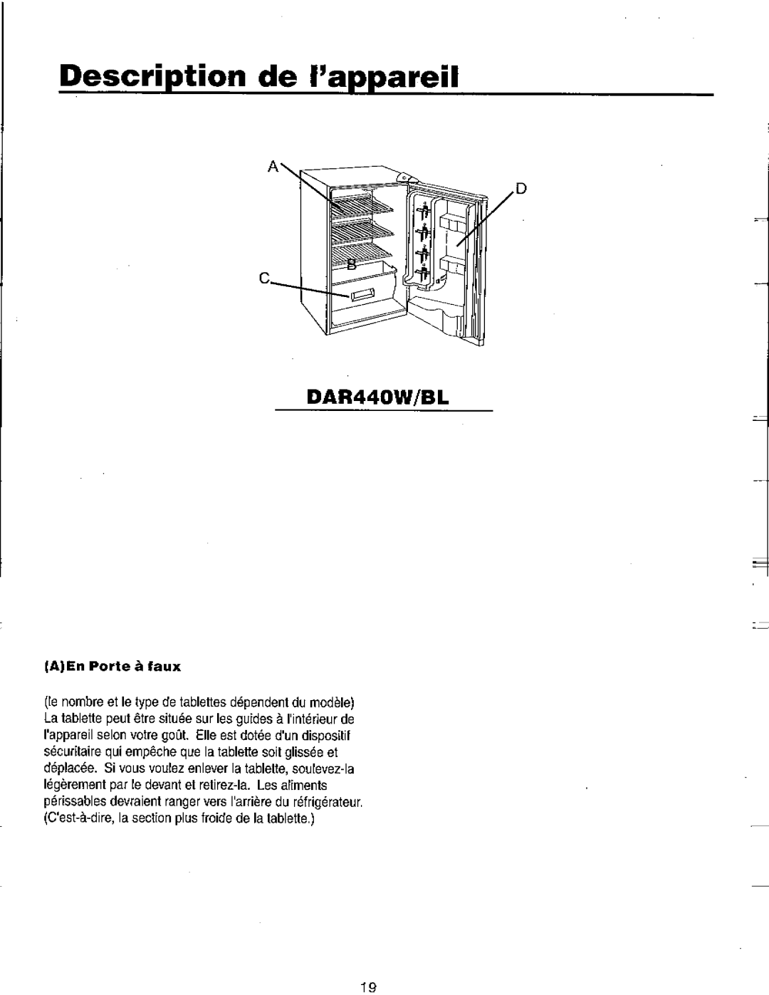 Danby DAR440W, DAR440BL manual 