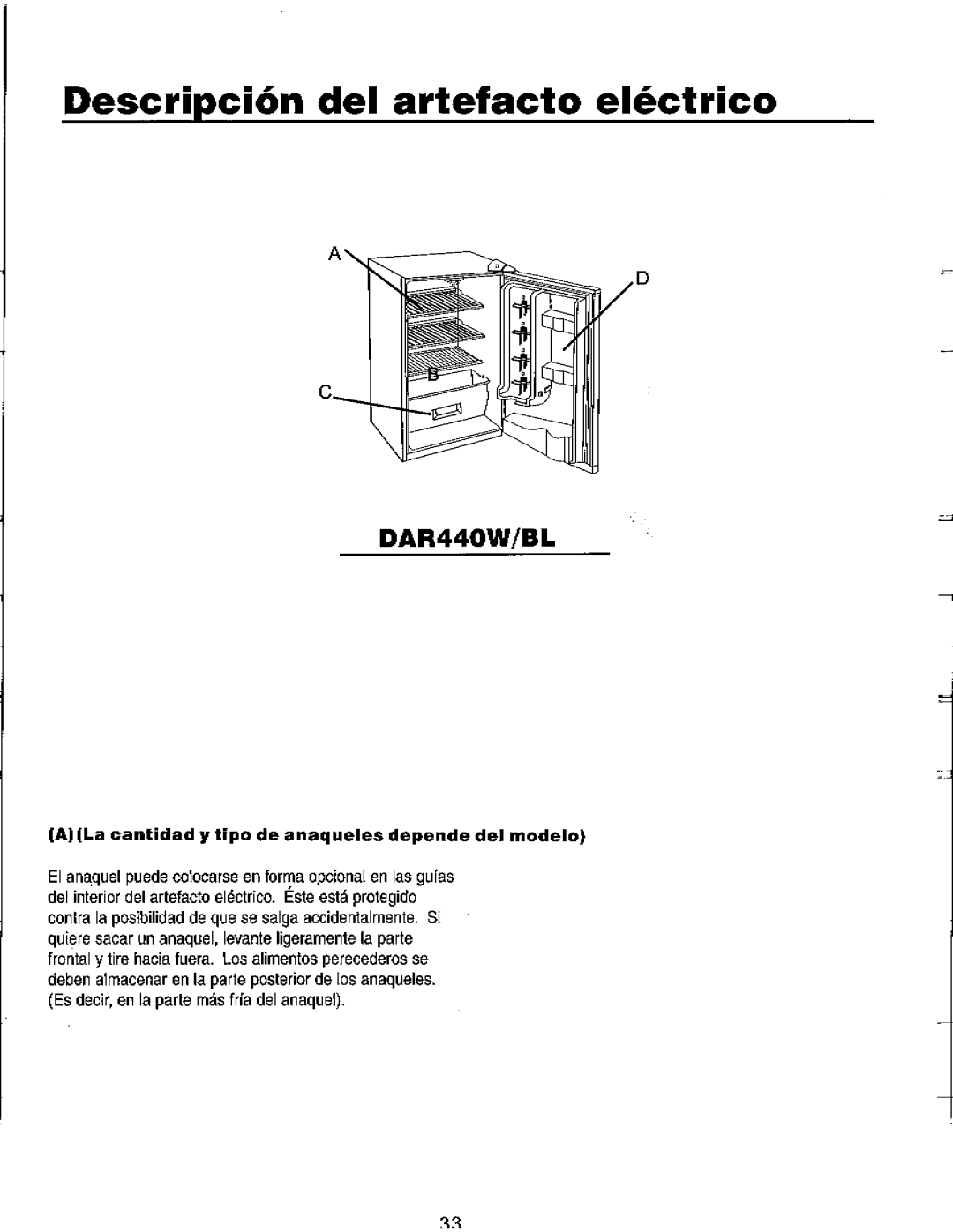 Danby DAR440W, DAR440BL manual 