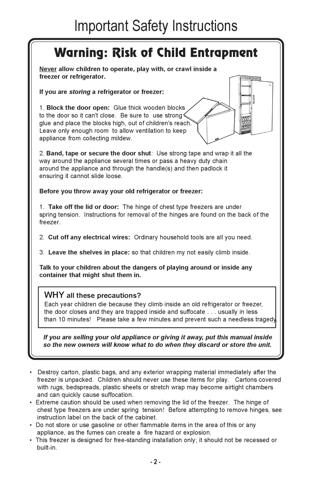 Danby DCF1014WE owner manual Important Safety Instructions, WHY all these precautions? 