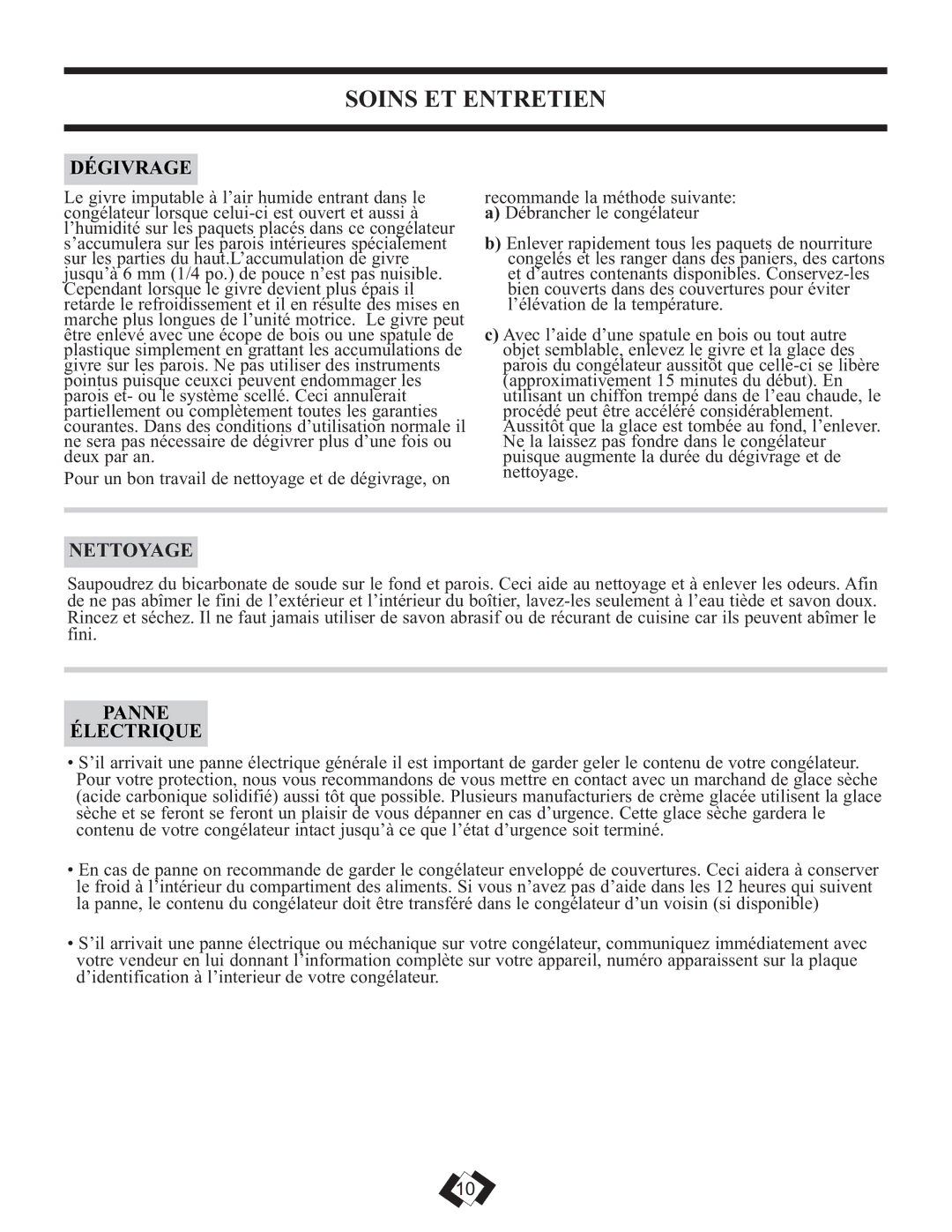 Danby DCFM289WDD manual Soins ET Entretien, Nettoyage 