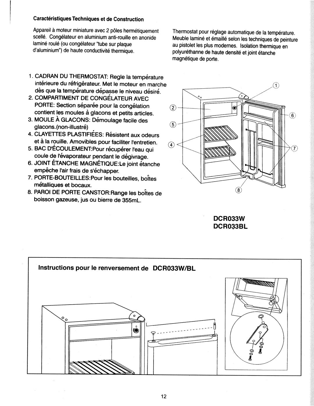 Danby DCR033BL manual 