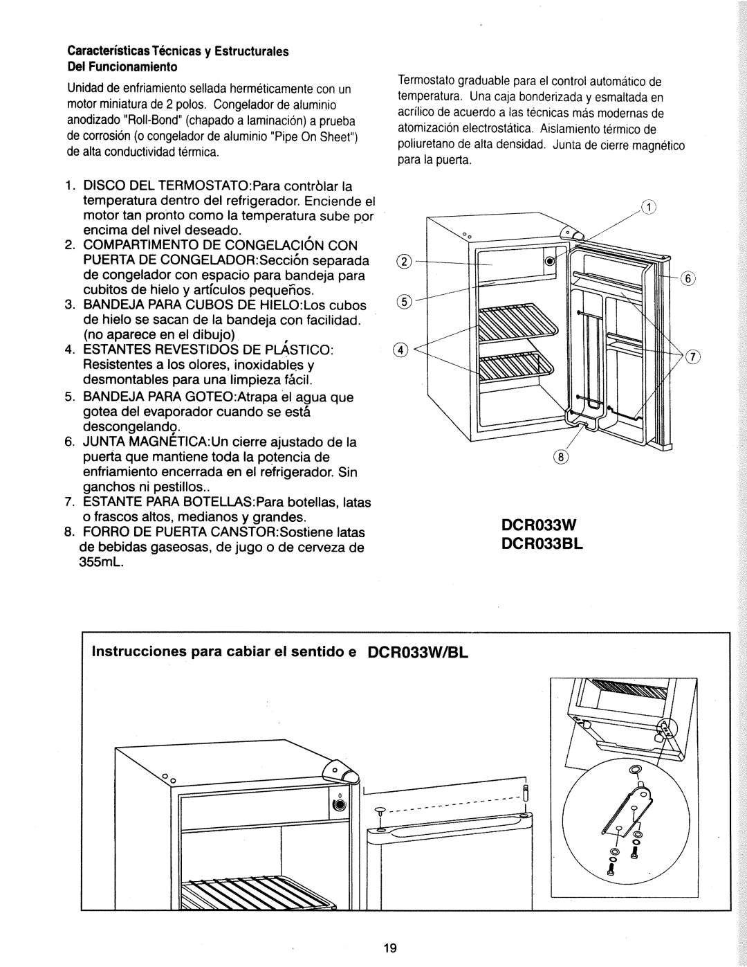 Danby DCR033BL manual 