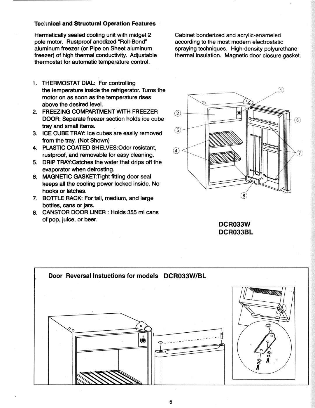 Danby DCR033BL manual 